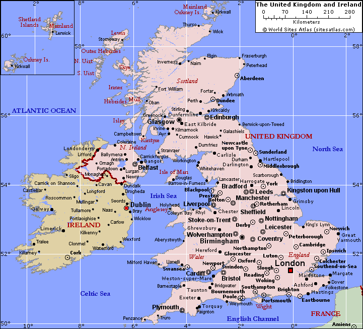 Map Of UK And Ireland 